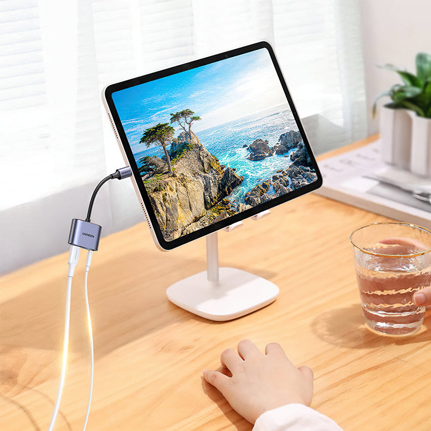 Adaptador de Áudio USB-C - 3.5mm / USB-C UGREEN CM231, Cinzento