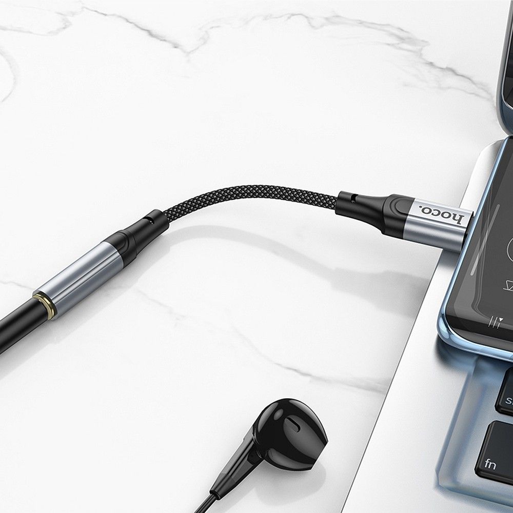 Adaptador de Áudio USB-C - 3.5mm HOCO LS36, Cinzento