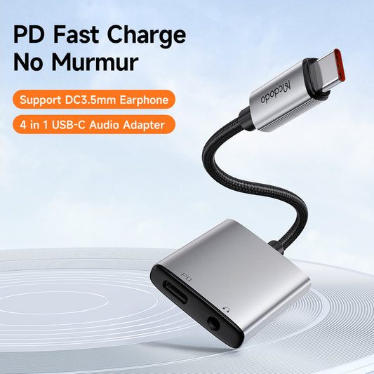Adaptador de Áudio USB-C - USB-C / 3.5mm McDodo CA-5050 Wales, Cinzento