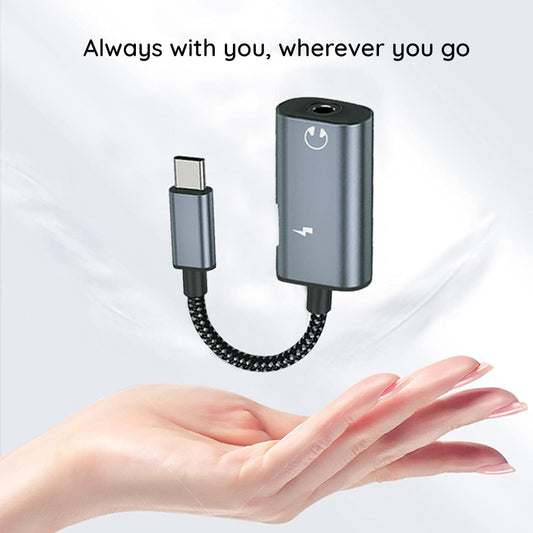 Adaptador de Áudio USB-C - USB-C / 3.5mm Techsuit AC22 AcustiCore, Cinzento