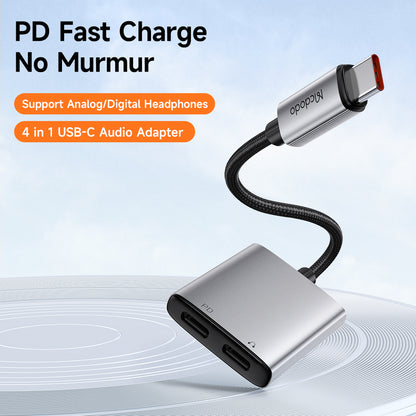 Adaptador de Áudio USB-C - USB-C / USB-C McDodo CA-5570 Wales, Cinzento