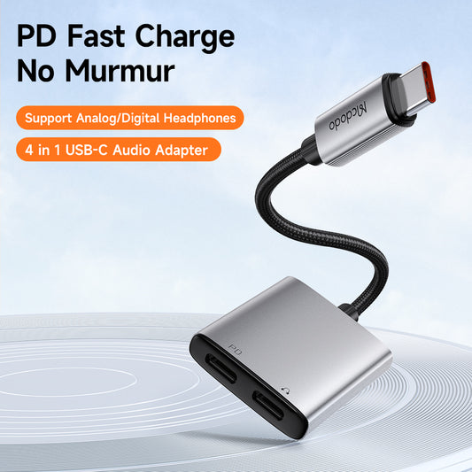 Adaptador de Áudio USB-C - USB-C / USB-C McDodo CA-5570 Wales, Cinzento