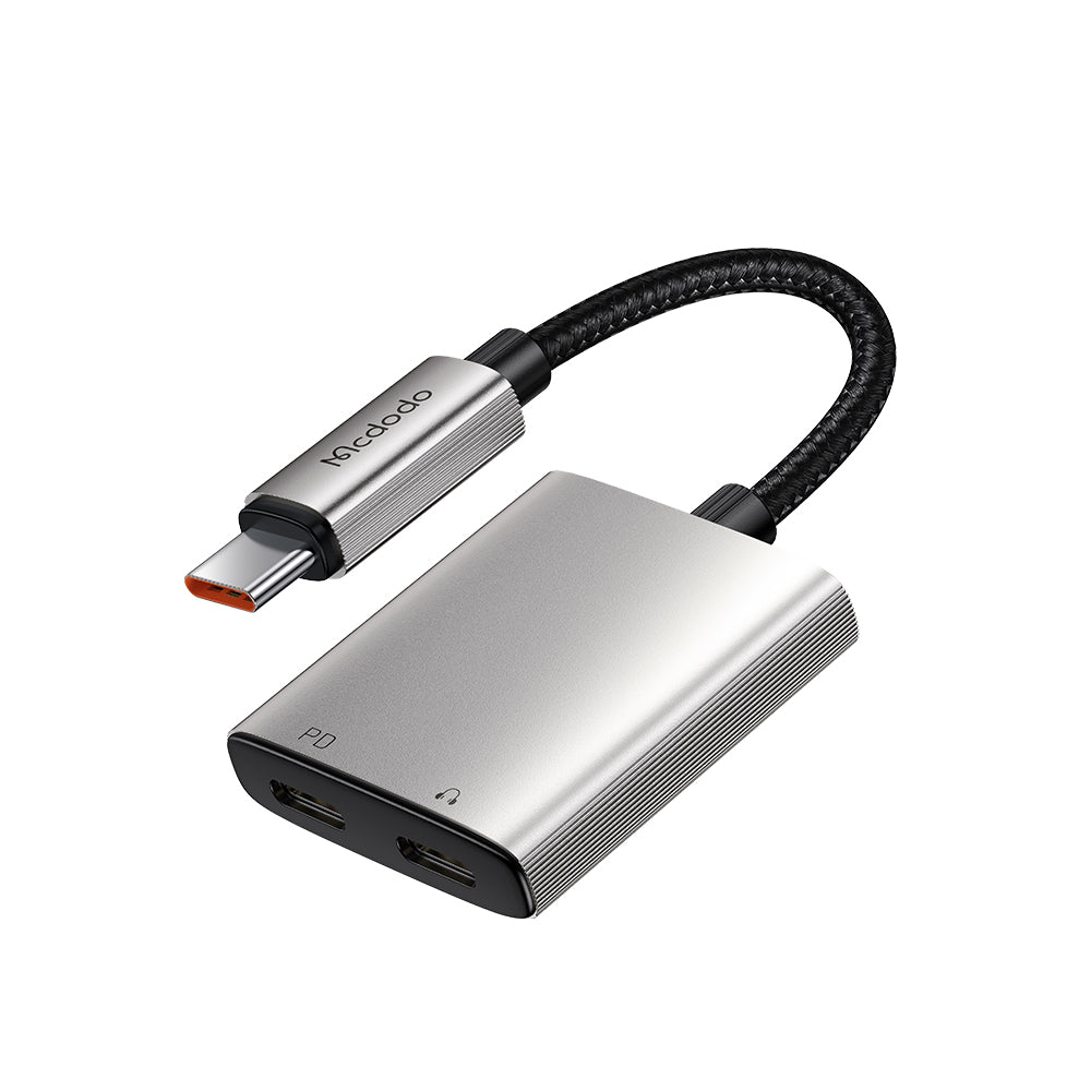 Adaptador de Áudio USB-C - USB-C / USB-C McDodo CA-5570 Wales, Cinzento