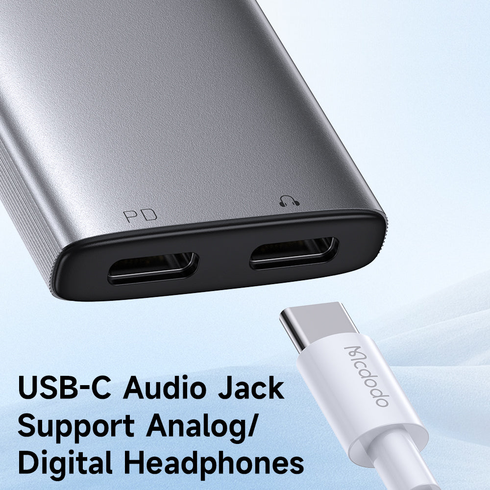 Adaptador de Áudio USB-C - USB-C / USB-C McDodo CA-5570 Wales, Cinzento