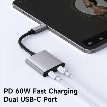 Adaptador de Áudio USB-C - USB-C / USB-C McDodo CA-5570 Wales, Cinzento