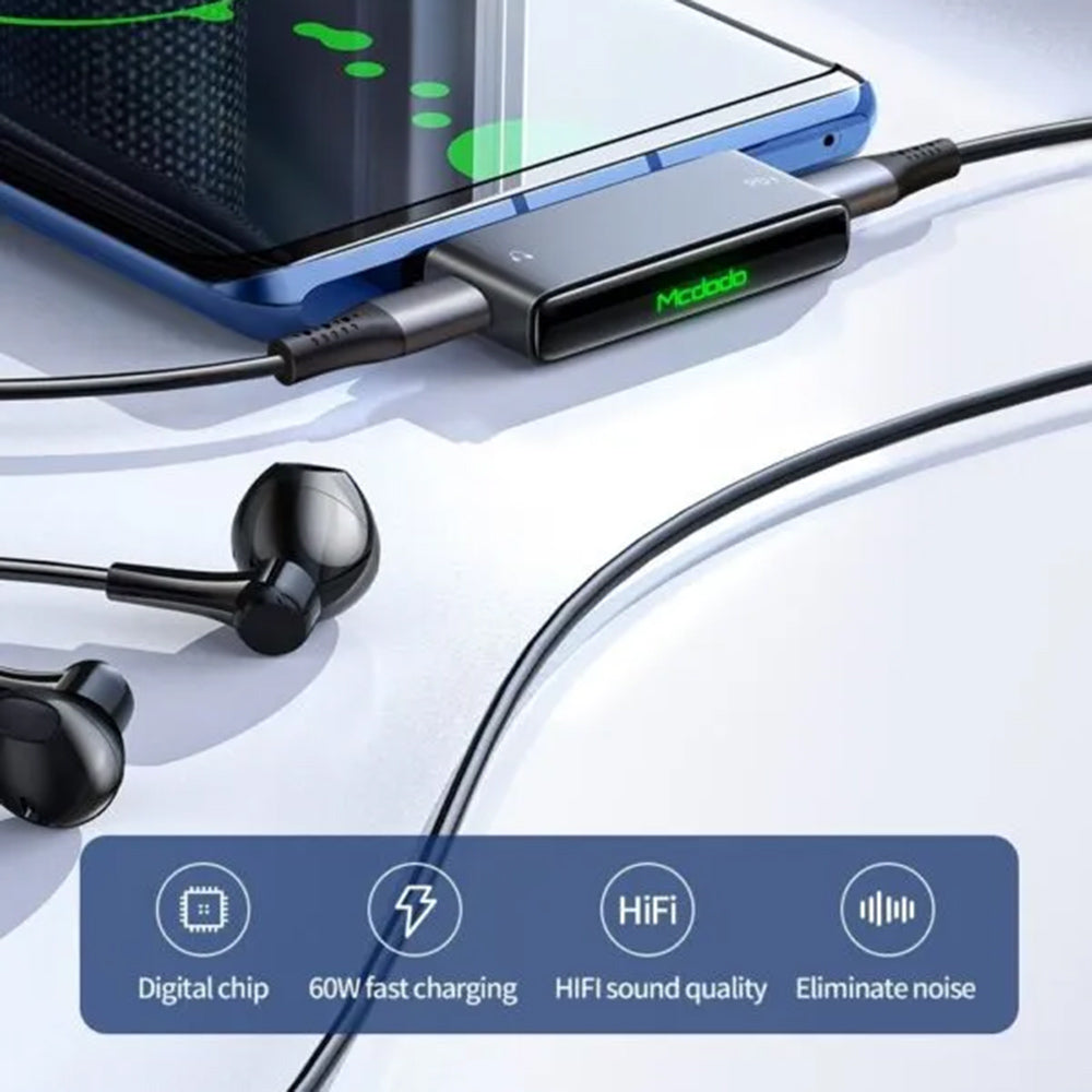 Adaptador de Áudio USB-C - USB-C / USB-C McDodo CA-7670, Preto