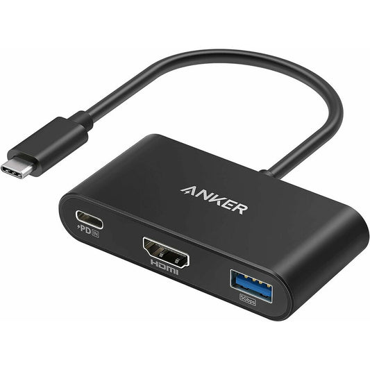 Adaptador Áudio e Vídeo USB-C - USB-C / HDMI / USB-A Anker PowerExpand, Preto A8339HA1