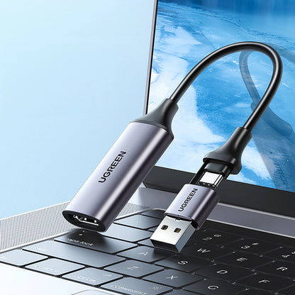 Adaptador de áudio e vídeo USB-A / USB-C - HDMI UGREEN CM489, Cinzento 