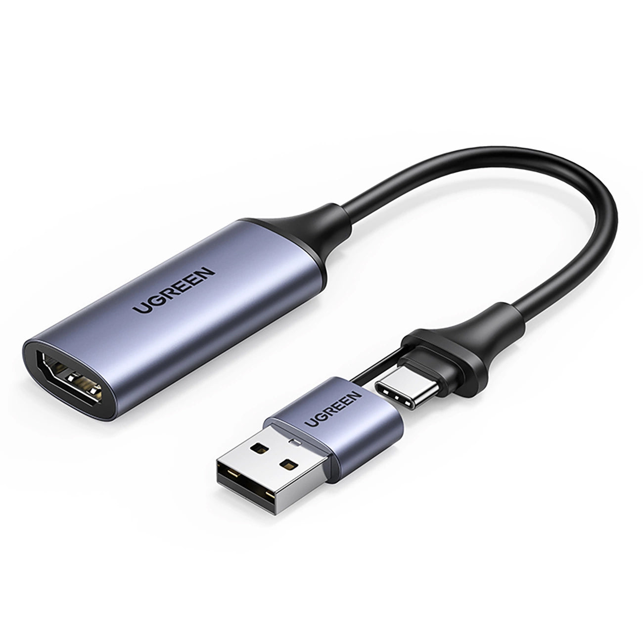 Adaptador de áudio e vídeo USB-A / USB-C - HDMI UGREEN CM489, Cinzento 