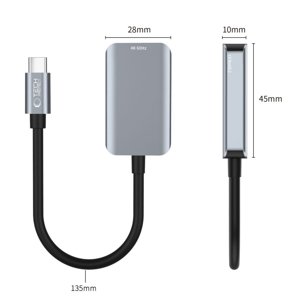 Adaptador de Áudio e Vídeo USB-C - HDMI Tech-Protect Ultraboost, Preto