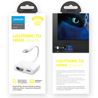 Lightning Audio and Video Adapter - HDMI / Lightning Joyroom S-H141, White