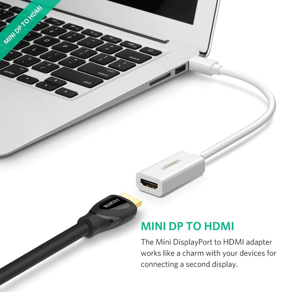 Adaptador de Vídeo UGREEN MD112 (10461), MiniDisplayPort - HDMI, Preto
