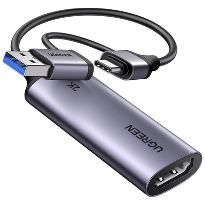 Adaptador Áudio e Vídeo USB-A / USB-C - HDMI UGREEN CM629 (15389), Cinzento