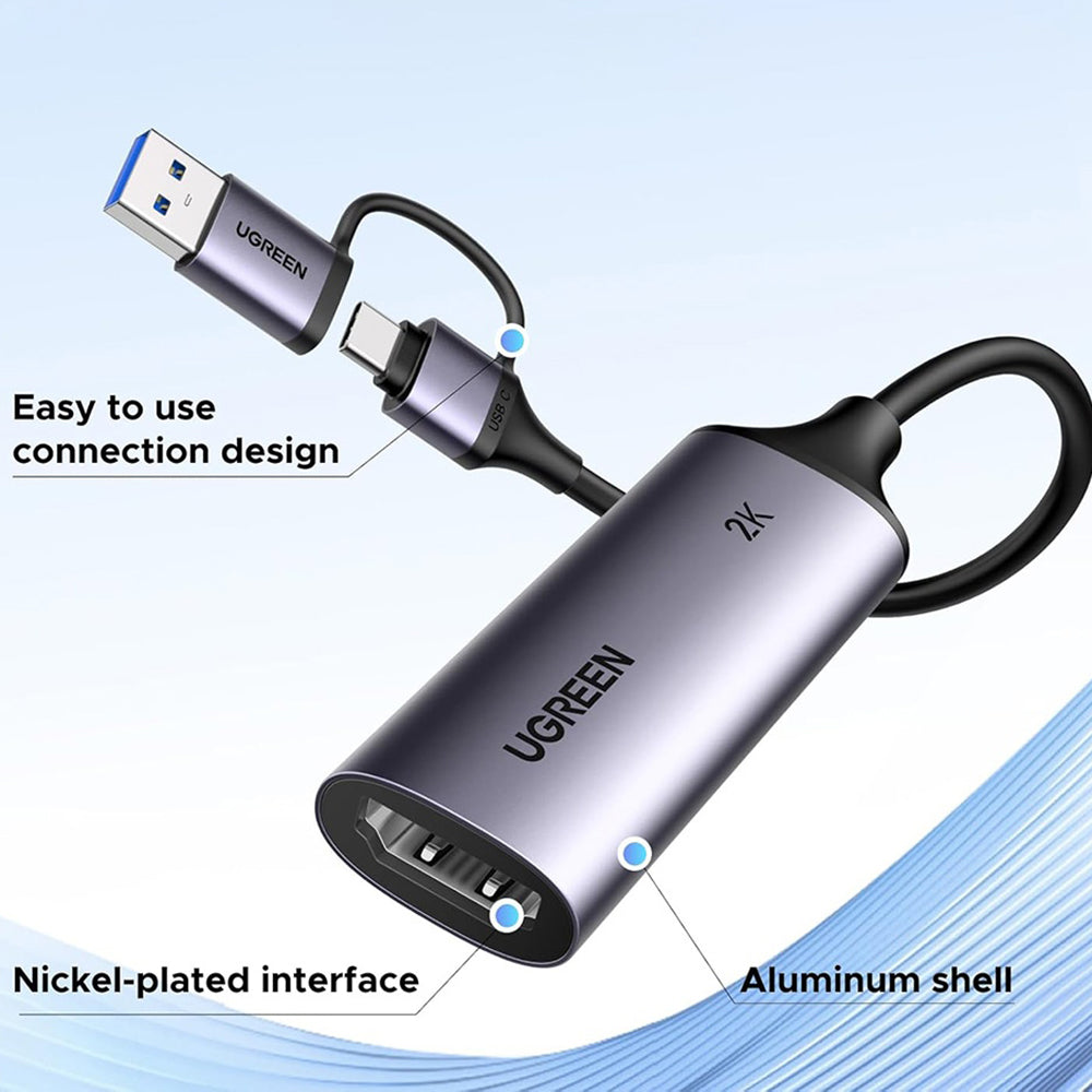 Adaptador Áudio e Vídeo USB-A / USB-C - HDMI UGREEN CM629 (15389), Cinzento