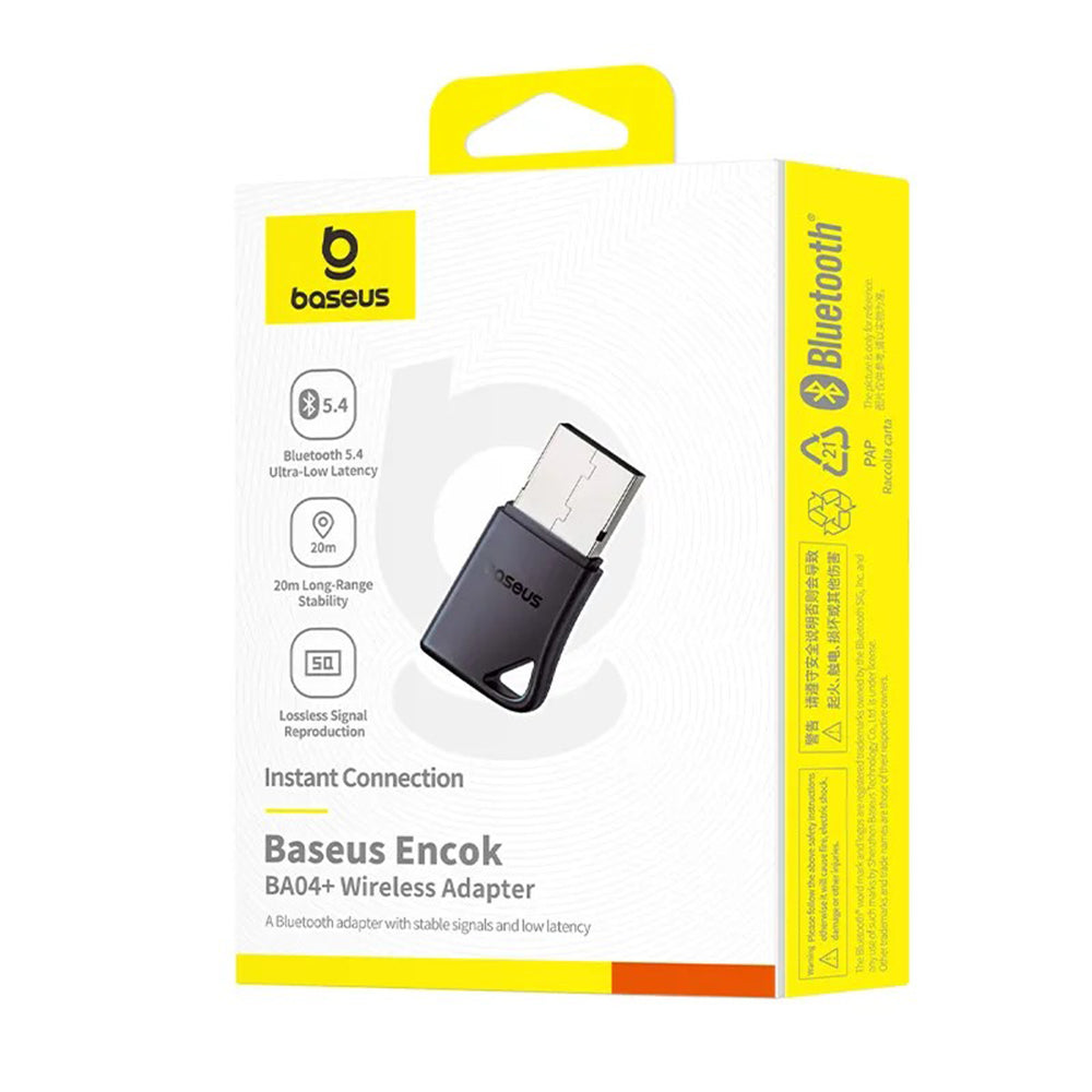 Adaptador Bluetooth USB Baseus Encok BA04+, Preto A10082600121-00