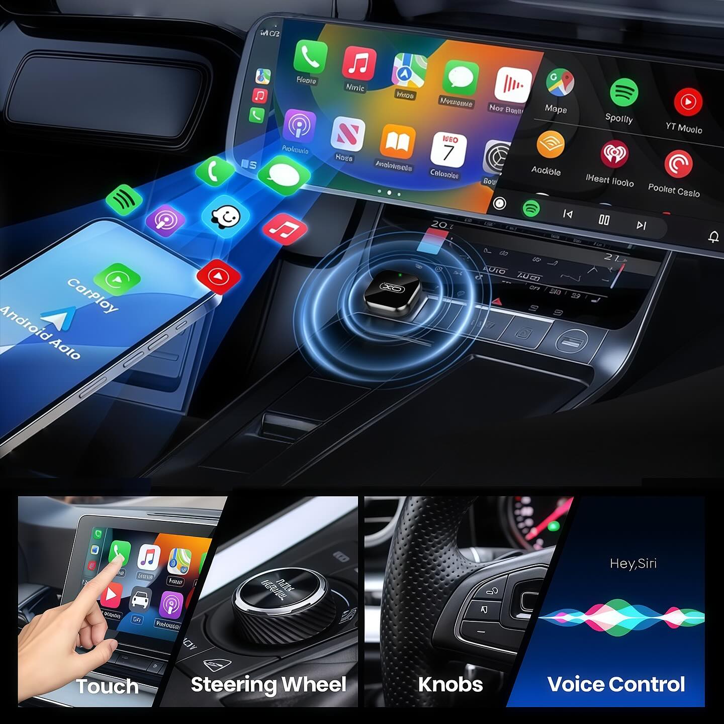 Wireless Carplay / Android Auto Adapter XO Design CZ026 mini for Apple iPhone / Android Series