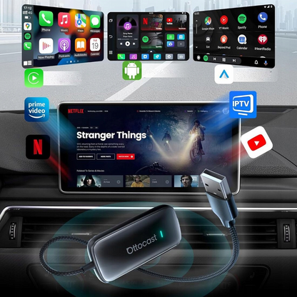 Adaptador Carplay / Android Auto Wireless Ottocast Play2Video Ultra para Apple iPhone / Série Android CA515-T