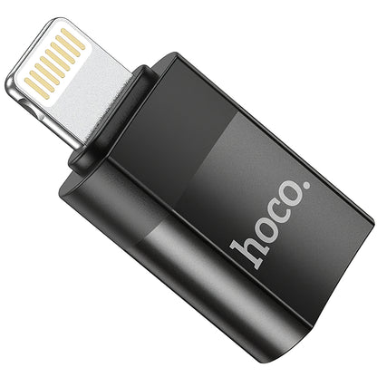 Adaptador de dados e de carregamento USB-C - Lightning HOCO UA17, preto 