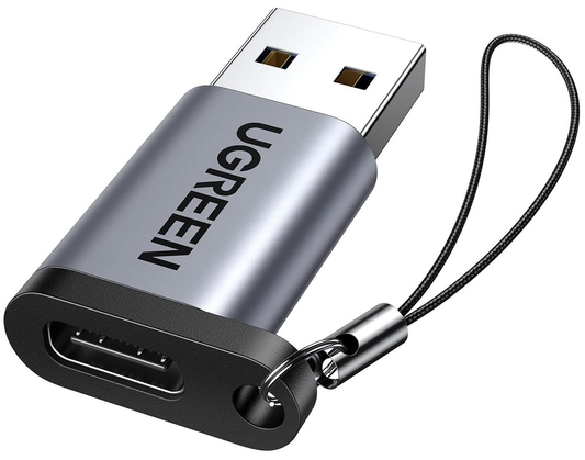 Adaptador de Dados e Carregamento USB-C - USB-A UGREEN US276, Cinzento