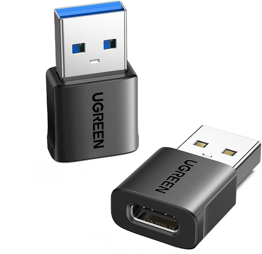 Adaptador de Dados e Carregamento USB-C - USB-A UGREEN US701 (45275), Conjunto de 2 unidades, Preto
