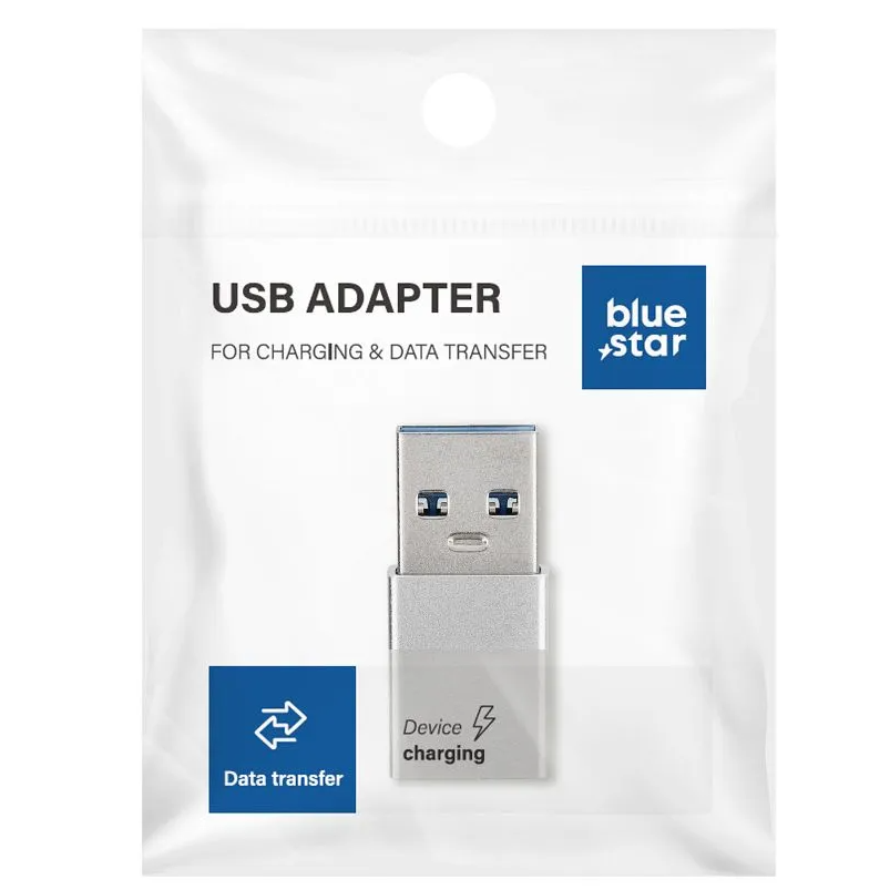 Adaptador de Dados e Carregamento USB-C - USB-A Blue Star, Branco