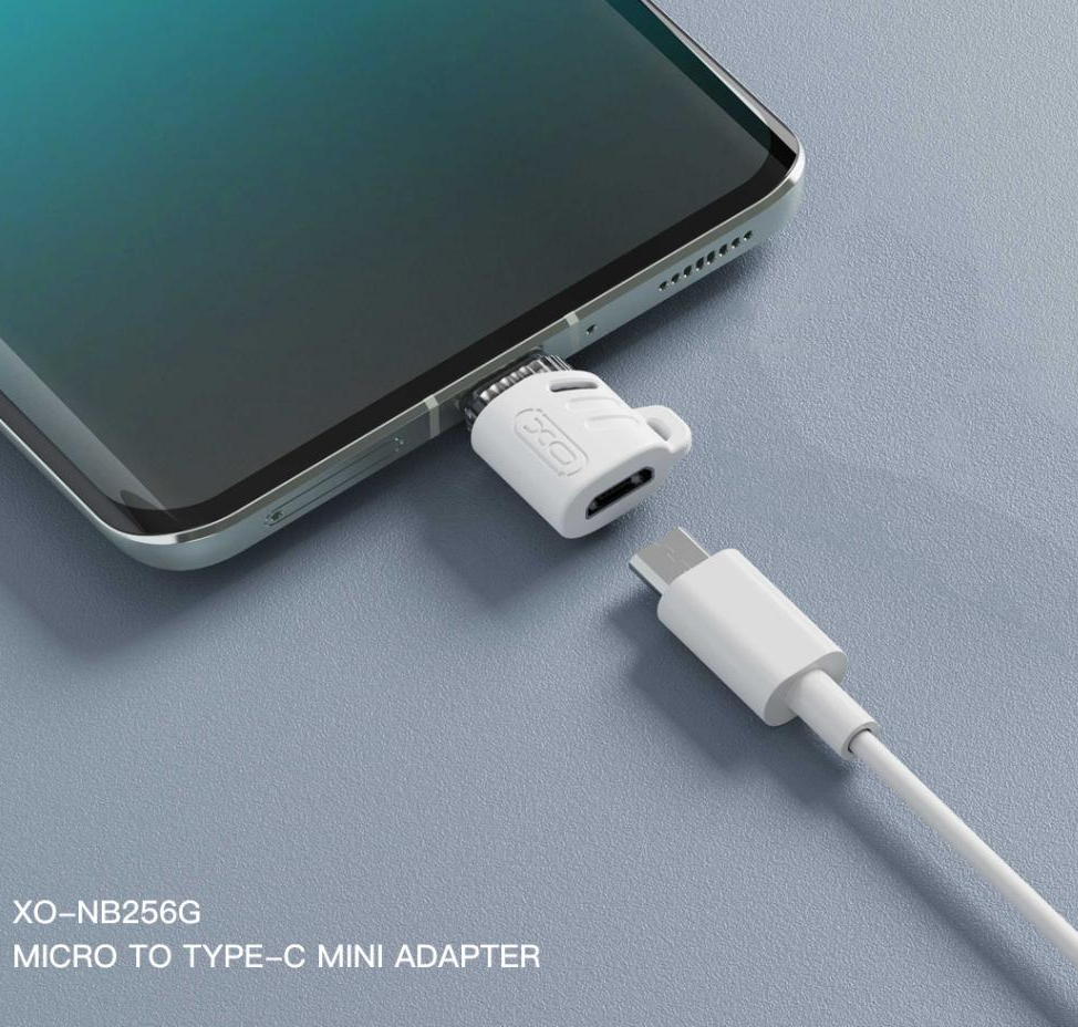 MicroUSB to USB-C Data and Charging Adapter XO Design NB256G, White