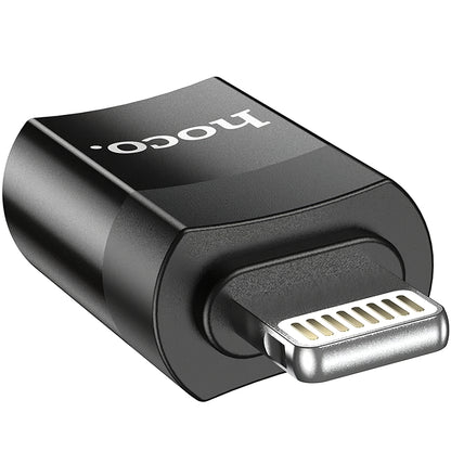 Adaptador de dados e de carregamento USB-C - Lightning HOCO UA17, preto 