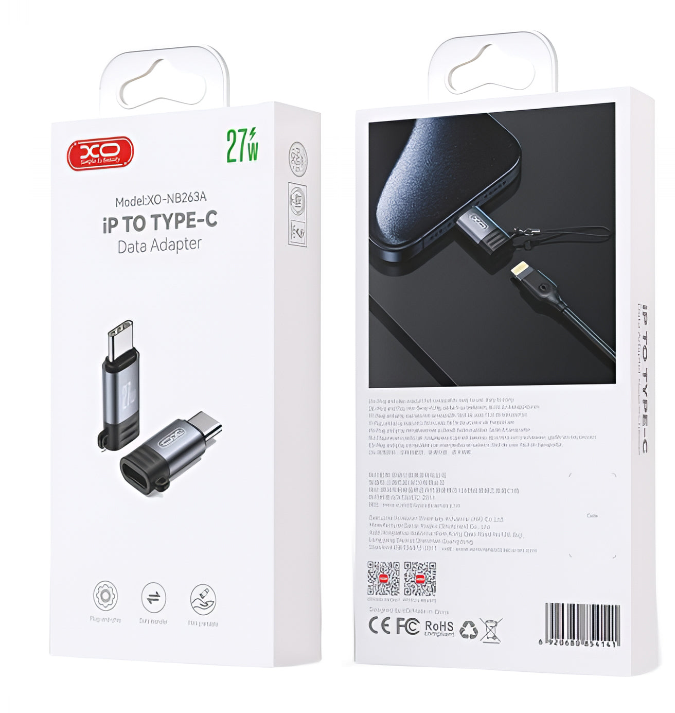 Lightning Data and Charging Adapter - USB-C XO Design NB263A, Black