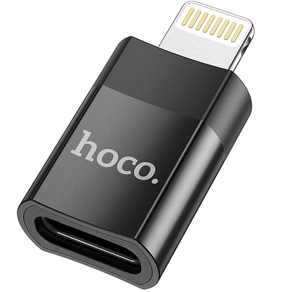 Adaptador de dados e de carregamento USB-C - Lightning HOCO UA17, preto 