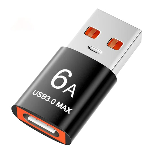 Adaptador de Dados e Carregamento USB-C - USB-A Techsuit A5 HyperPort, Preto Laranja