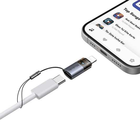 Adaptador de Dados e Carregamento USB-C - Lightning McDodo OT-7630, Preto