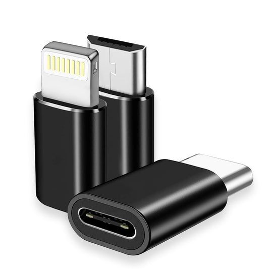 Adaptador de Dados e Carregamento USB-C - Lightning / microUSB / USB-A Techsuit A19 TriFlashX 3in1, Preto