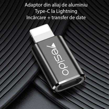 Adaptador de Dados e Carregamento USB-C - Lightning Yesido GS03, Preto
