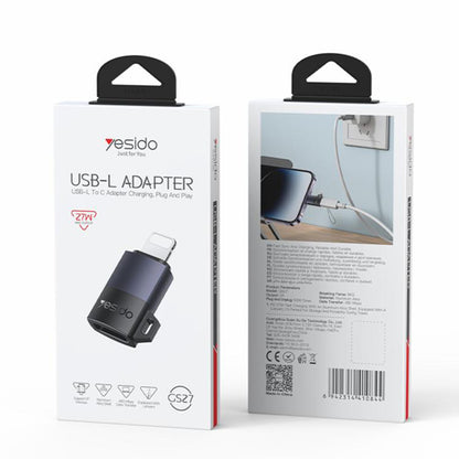 Adaptador de Dados e Carregamento USB-C - Lightning Yesido GS27, Cinzento