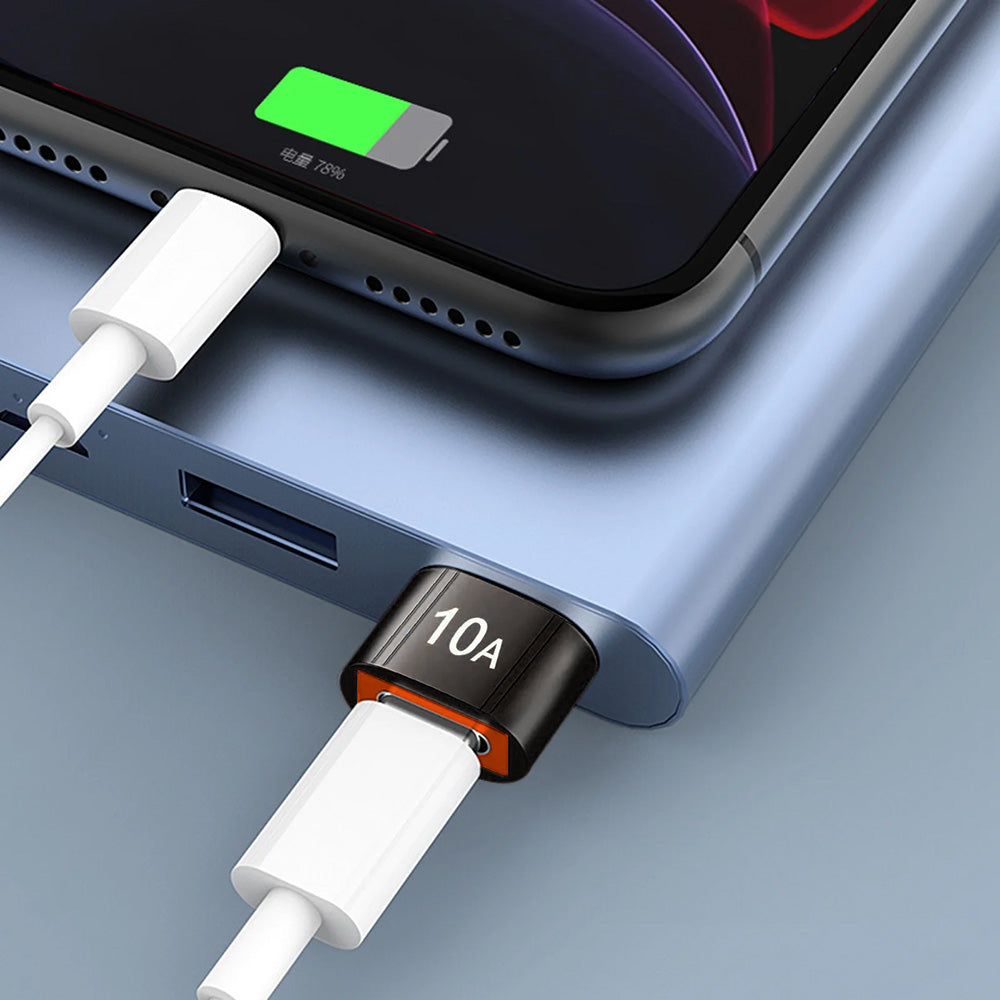Adaptador de Dados e Carregamento USB-C - USB-A Techsuit A7 HyperPort, Preto Laranja
