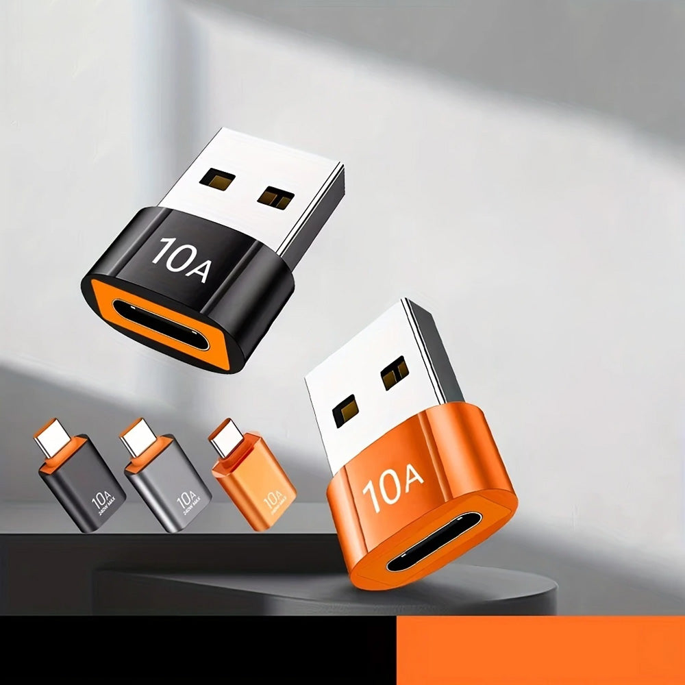 Adaptador de Dados e Carregamento USB-C - USB-A Techsuit A7 HyperPort, Preto Laranja