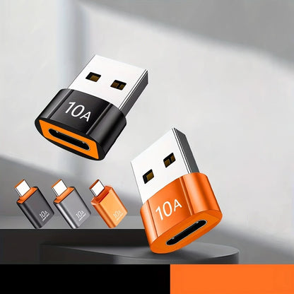 Adaptador de Dados e Carregamento USB-C - USB-A Techsuit A7 HyperPort, Preto Laranja