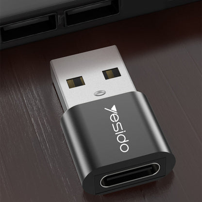 Adaptador de Dados e Carregamento USB-C - USB-A Yesido GS09, Preto