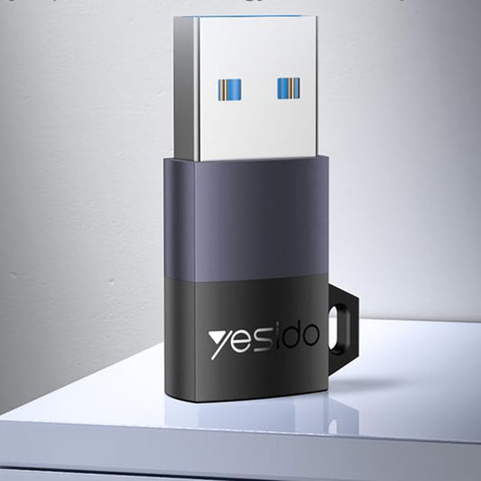 Adaptador de Dados e Carregamento USB-C - USB-A Yesido GS34, Cinzento