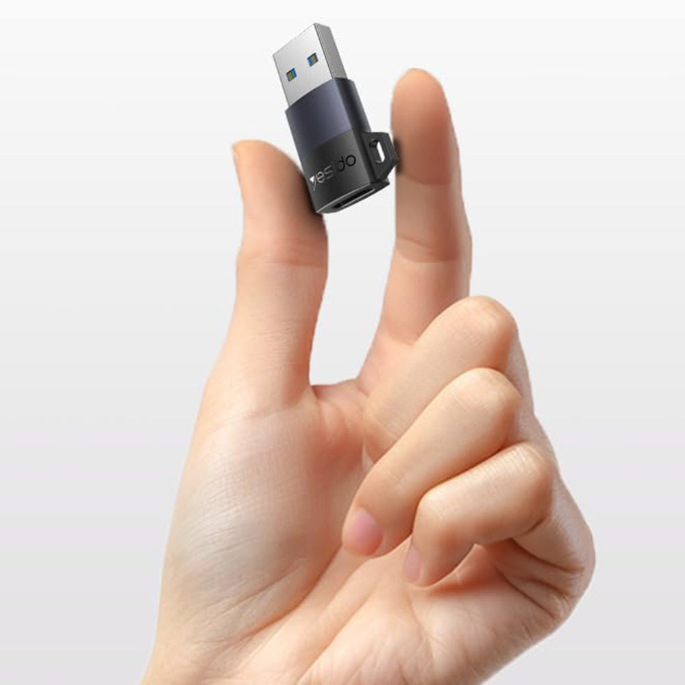 Adaptador de Dados e Carregamento USB-C - USB-A Yesido GS34, Cinzento