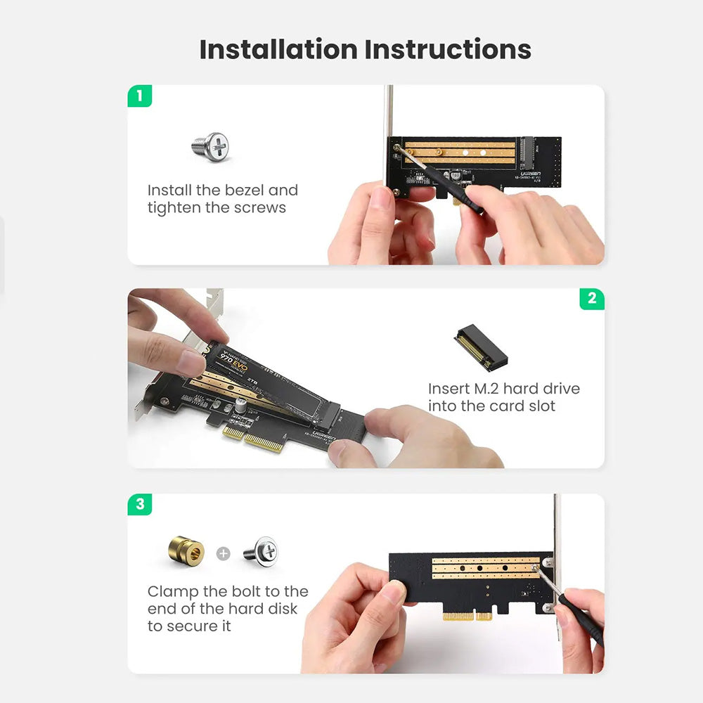Adaptador Interface SSD UGREEN CM302 (70503), NVMe M.2 - PCIe 3.0 X4