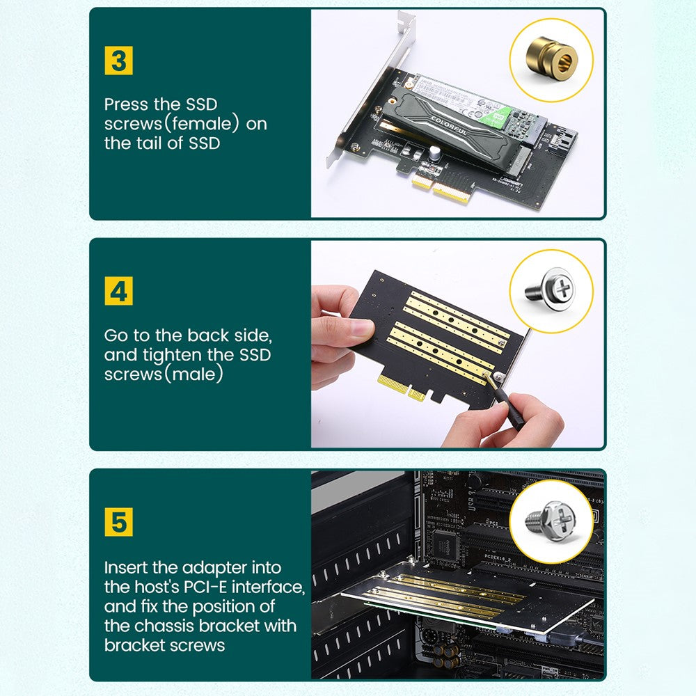 Adaptador de Interface SSD UGREEN CM302 (70504), NVMe M.2 / SATA - PCIe 3.0 X4