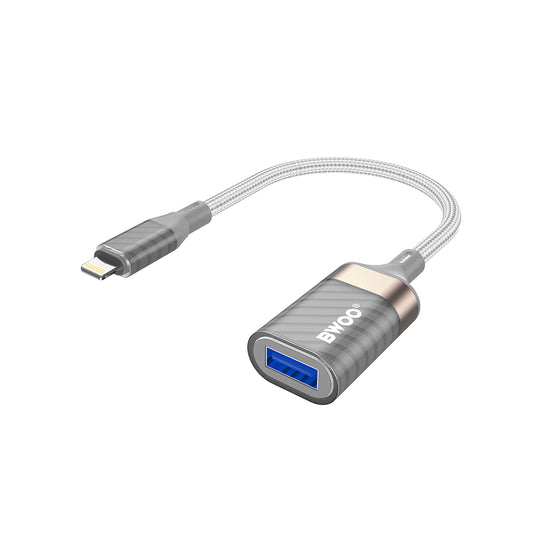 Adaptador OTG Lightning - USB-A BWOO BZ70, Cinzento