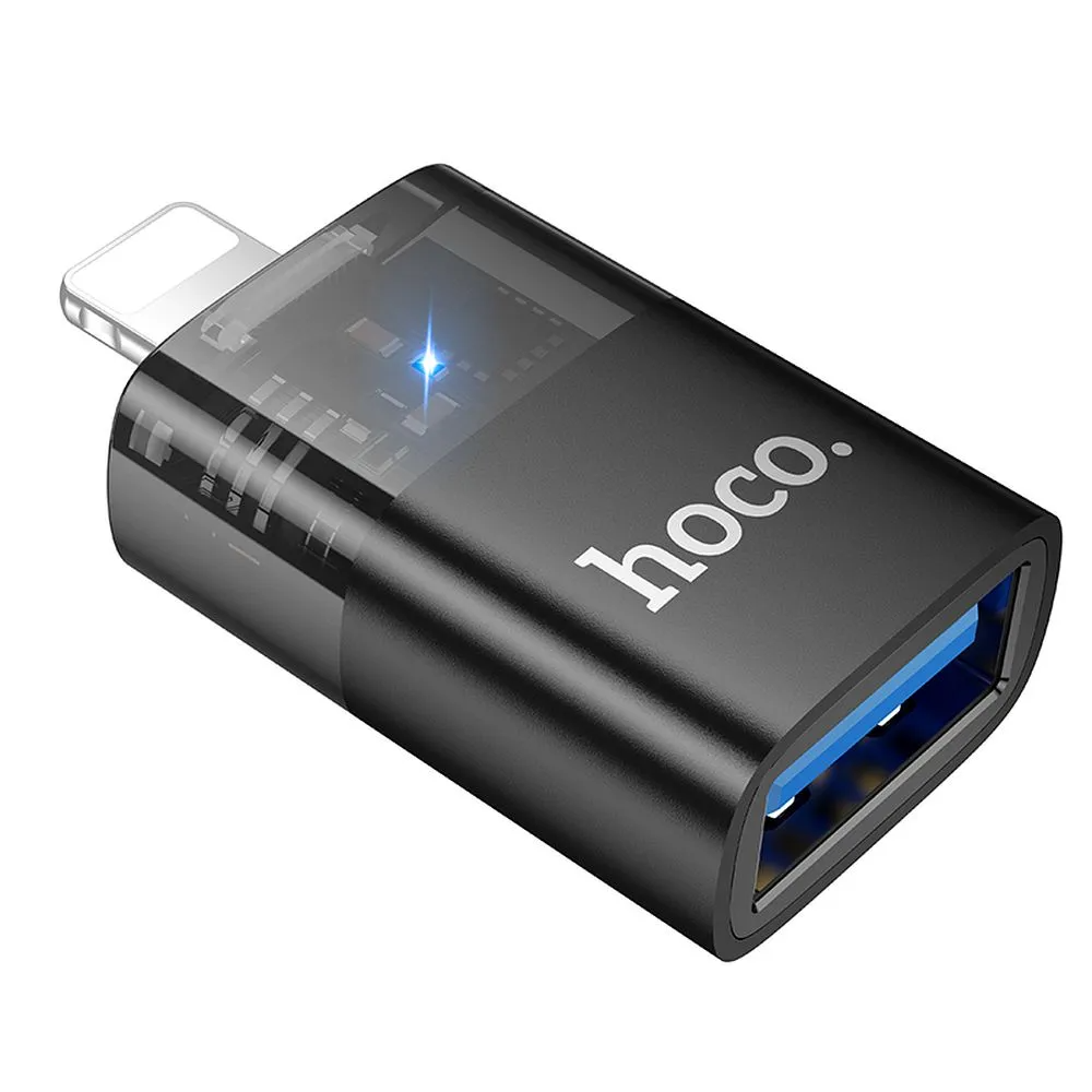 Adaptador OTG Lightning - USB-A HOCO UA36, Preto
