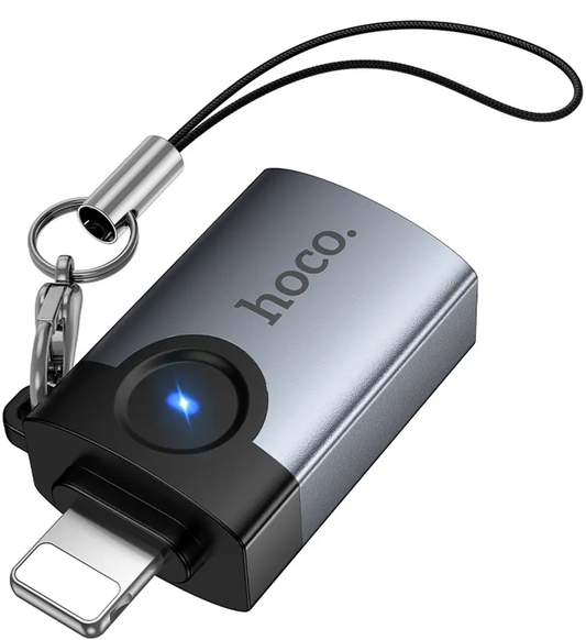 Adaptador OTG Lightning - USB-A HOCO UA46, Cinzento