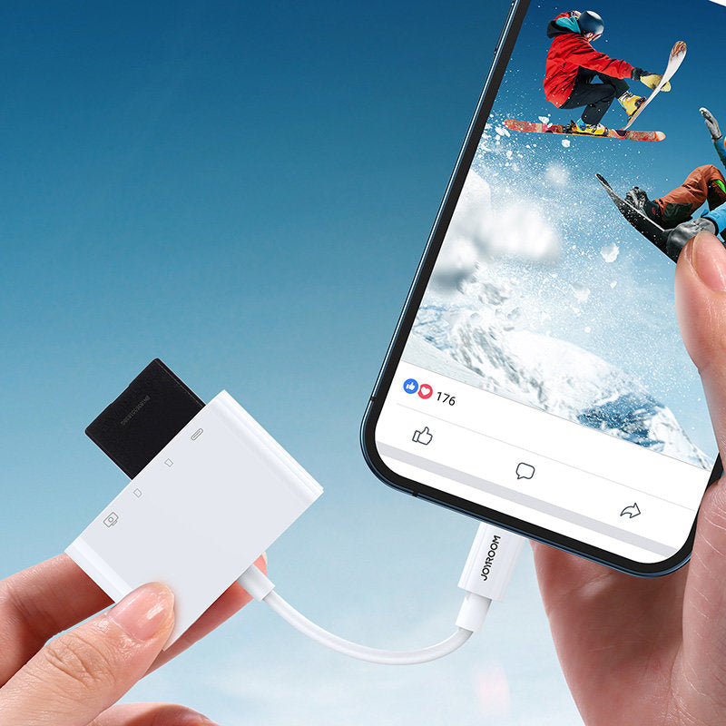 Joyroom OTG Lightning - USB-A / microSD Joyroom, branco S-H142