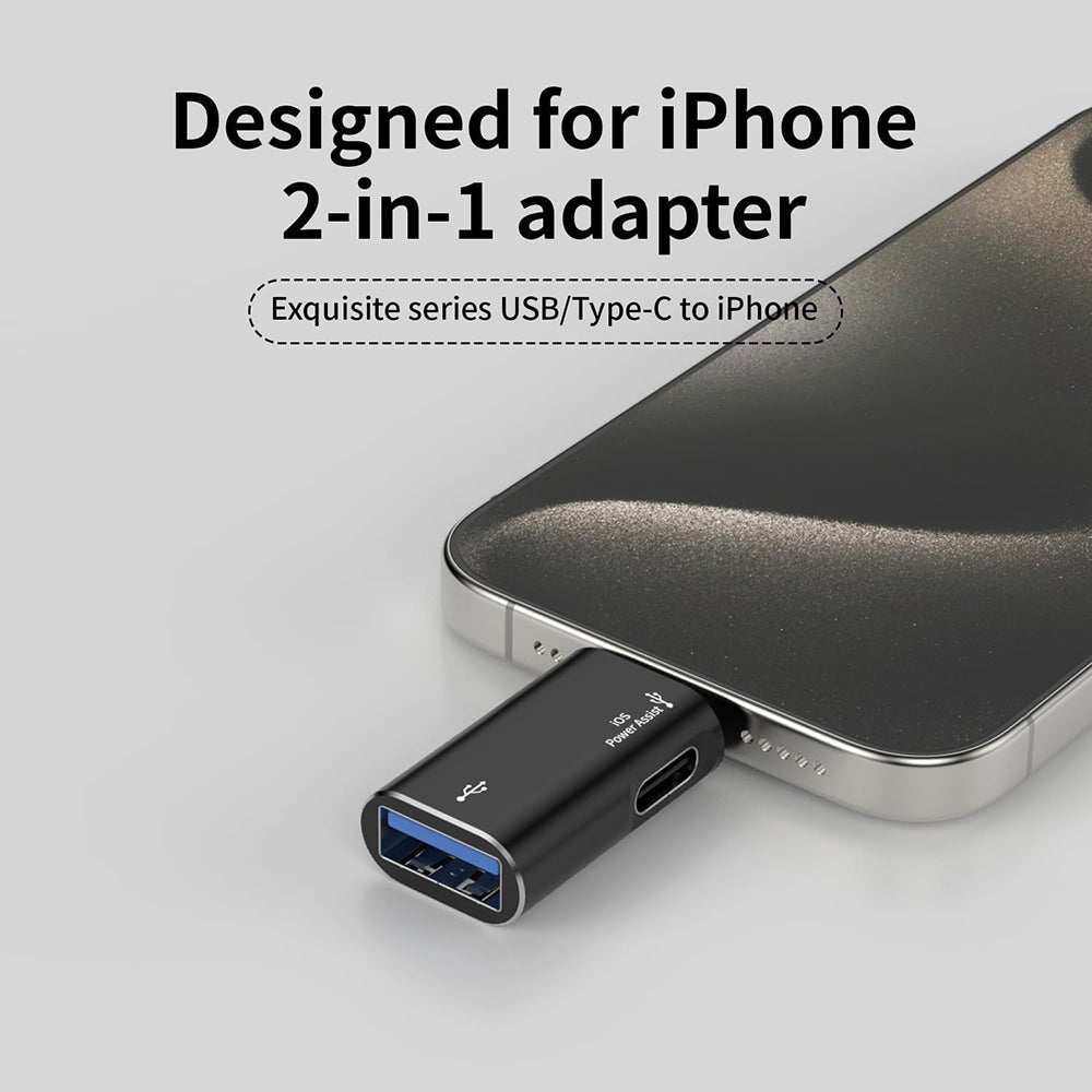 Adaptador OTG Lightning - USB-A Techsuit A18 AluVoltX, Preto