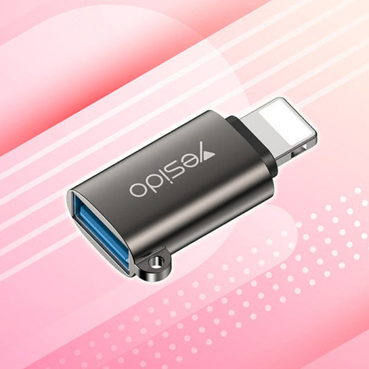 Adaptador OTG Lightning - USB-A Yesido GS14, Preto
