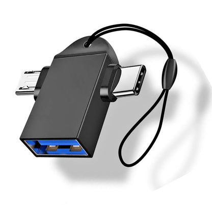 Adaptador OTG microUSB / USB-C - USB-A Techsuit A16 TwoVoltX, Preto