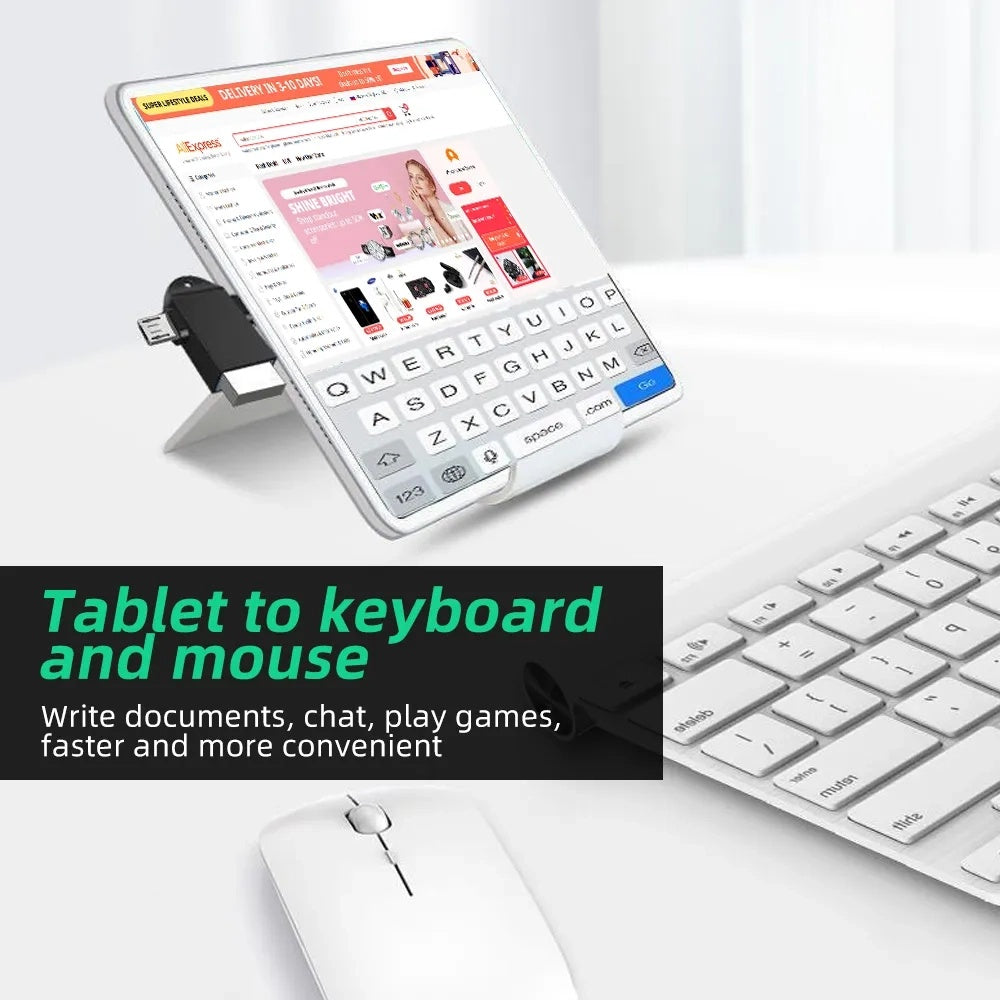 Adaptador OTG microUSB / USB-C - USB-A Techsuit A16 TwoVoltX, Preto